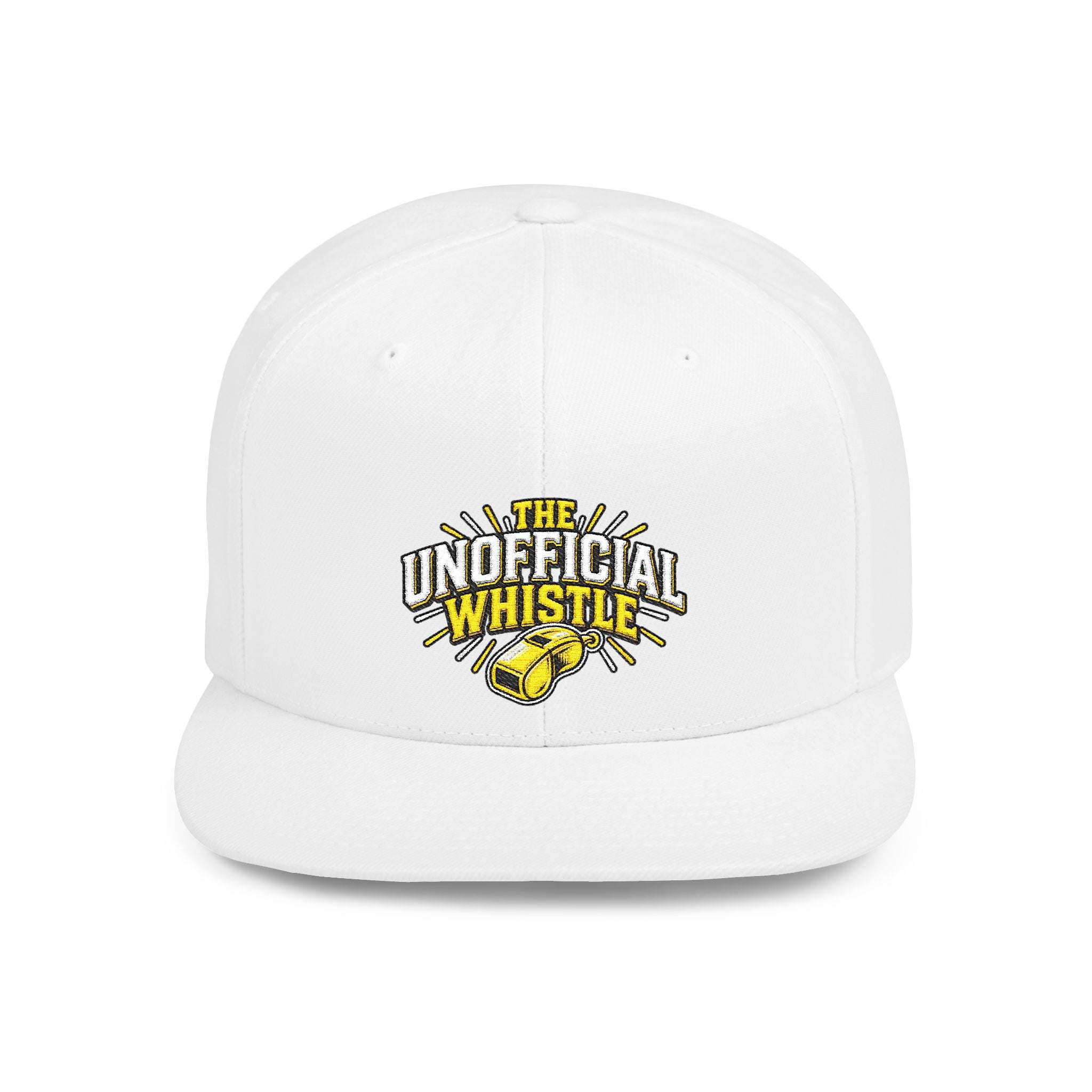 Flat Bill Snapback Hat — "The Unofficial Whistle" Embroidered Sports Cap