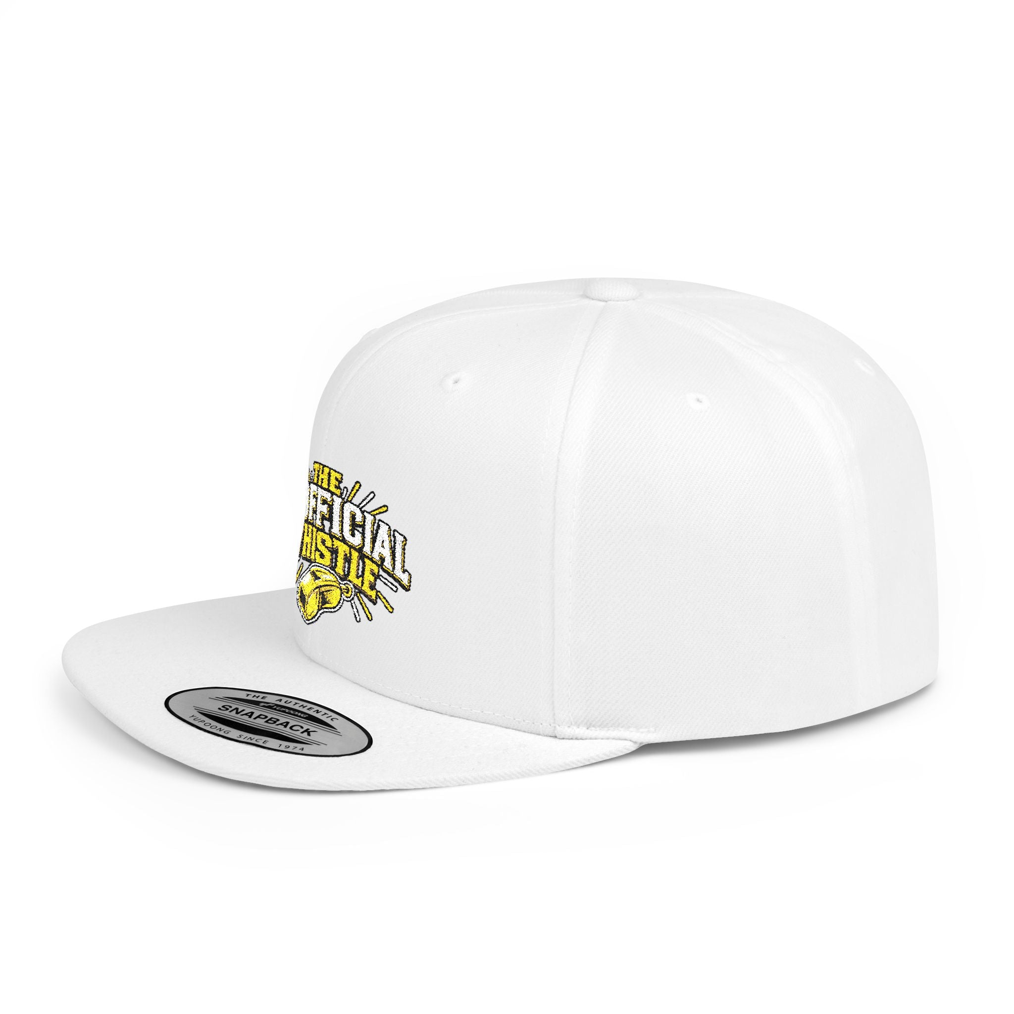 Flat Bill Snapback Hat — "The Unofficial Whistle" Embroidered Sports Cap