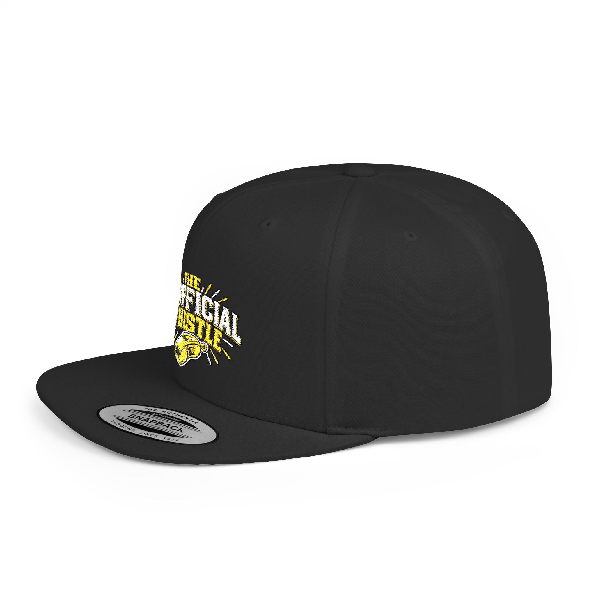 Flat Bill Snapback Hat — "The Unofficial Whistle" Embroidered Sports Cap