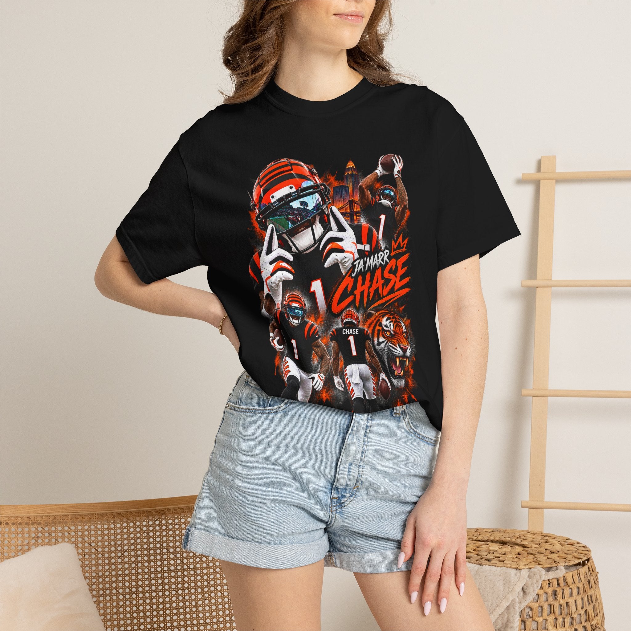 Ja'Marr Chase inspired No. 1 Graphic Tee - Back print